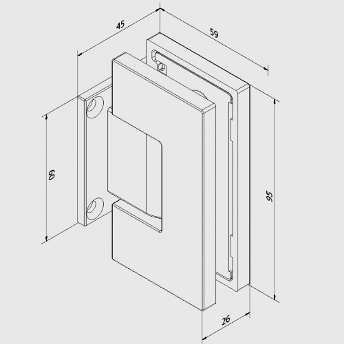 Heavy Duty Glass Door Hinge